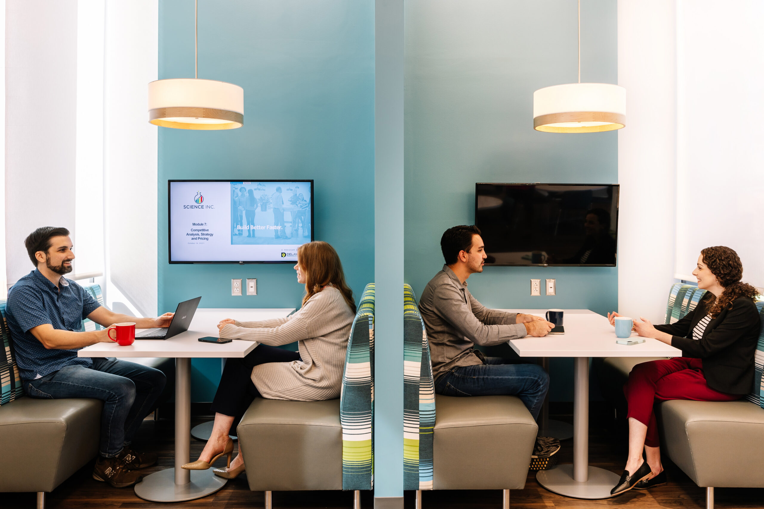 Science entrepreneurs collaborate in The Innovation Space lunch room