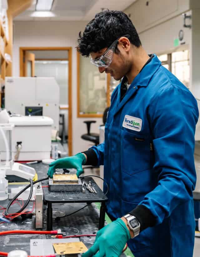 A man working in a lab at the Innovation Space