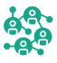 Icon showing connections between people to symbolize the Innovation Space network of funders and investors