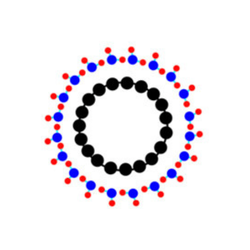 4th phase logo of two circles, one black and beaded and the other red and blue