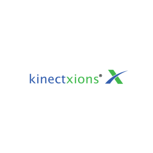 The word kinectxions in blue and green with a blue and green x next to it.