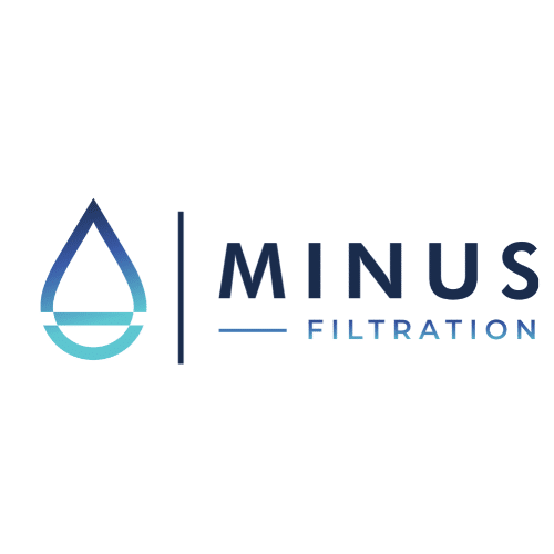 A colorful waterdrop with the words Minus Filtration next to it